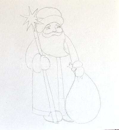 Дед Мороз, нарисованный карандашомДед Мороз, нарисованный карандашом