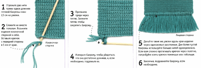 Как сделать бахрому для шарфа