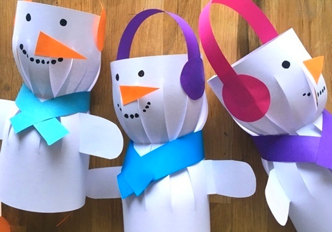 Снеговики из бумаги