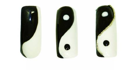 Дизайн ногтей Инь-янь